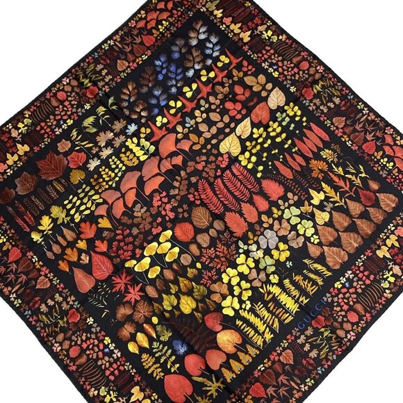 GUCCI - Black Red Multi Scarf 155-081625 - Picture 1 of 3